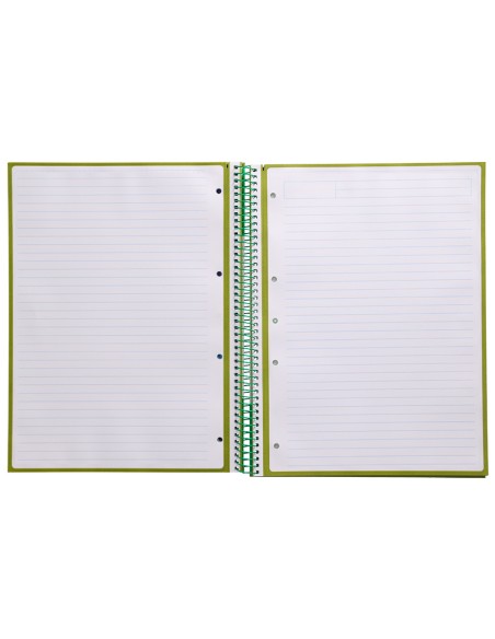 Cuaderno espiral a4 micro antartik tapa forrada80h 90 gr horizontal 1 banda 4 taladros color verde