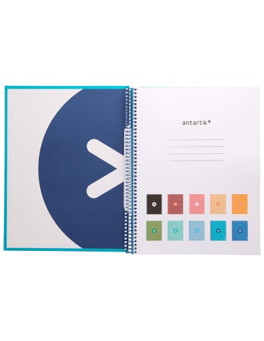 Cuaderno espiral a4 micro antartik tapa forrada80h 90 gr horizontal 1 banda 4 taladros color turquesa