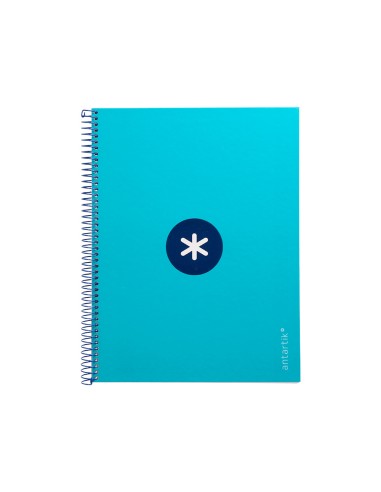 Cuaderno espiral a4 micro antartik tapa forrada80h 90 gr horizontal 1 banda 4 taladros color turquesa