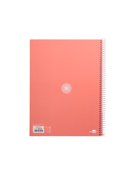 Cuaderno espiral a4 micro antartik tapa forrada80h 90 gr horizontal 1 banda 4 taladros color rosa claro