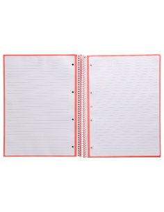 Cuaderno espiral a4 micro antartik tapa forrada80h 90 gr horizontal 1 banda 4 taladros color rosa claro