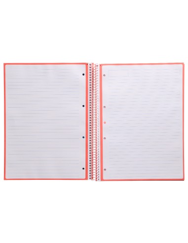 Cuaderno espiral a4 micro antartik tapa forrada80h 90 gr horizontal 1 banda 4 taladros color rosa claro