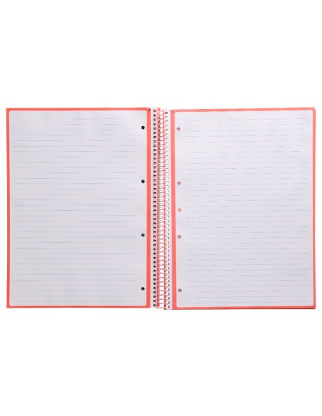 Cuaderno espiral a4 micro antartik tapa forrada80h 90 gr horizontal 1 banda 4 taladros color rosa claro