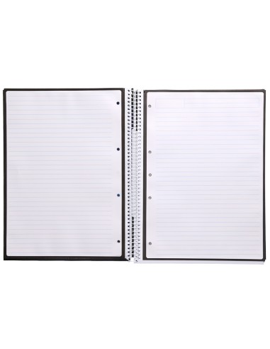 Cuaderno espiral a4 micro antartik tapa forrada80h 90 gr horizontal 1 banda 4 taladros color negro