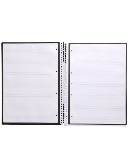 Cuaderno espiral a4 micro antartik tapa forrada80h 90 gr horizontal 1 banda 4 taladros color negro