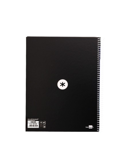 Cuaderno espiral a4 micro antartik tapa forrada80h 90 gr horizontal 1 banda 4 taladros color negro