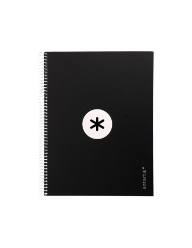 Cuaderno espiral a4 micro antartik tapa forrada80h 90 gr horizontal 1 banda 4 taladros color negro