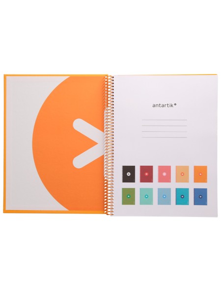 Cuaderno espiral a4 micro antartik tapa forrada80h 90 gr horizontal 1 banda 4 taladros color mostaza