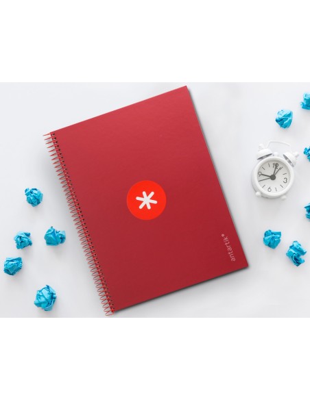 Cuaderno espiral a4 micro antartik tapa forrada80h 90 gr horizontal 1 banda 4 taladros color frambuesa