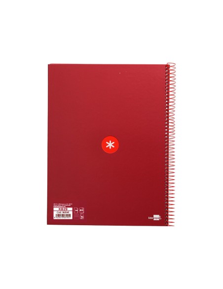 Cuaderno espiral a4 micro antartik tapa forrada80h 90 gr horizontal 1 banda 4 taladros color frambuesa