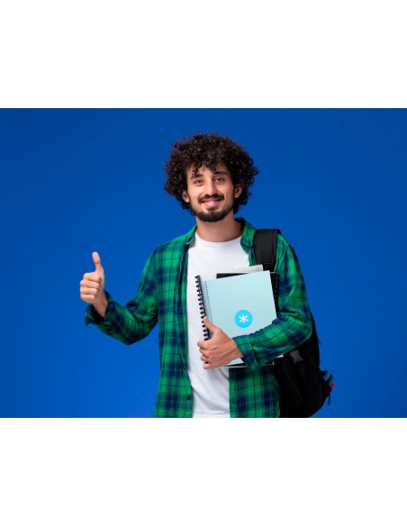 Cuaderno espiral a4 micro antartik tapa forrada80h 90 gr horizontal 1 banda 4 taladros color celeste