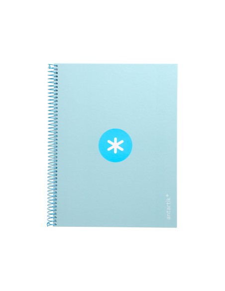 Cuaderno espiral a4 micro antartik tapa forrada80h 90 gr horizontal 1 banda 4 taladros color celeste