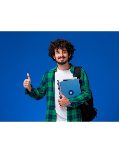 Cuaderno espiral a4 micro antartik tapa forrada80h 90 gr horizontal 1 banda 4 taladros color azul oscuro