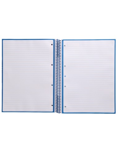 Cuaderno espiral a4 micro antartik tapa forrada80h 90 gr horizontal 1 banda 4 taladros color azul oscuro