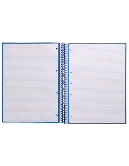 Cuaderno espiral a4 micro antartik tapa forrada80h 90 gr horizontal 1 banda 4 taladros color azul oscuro