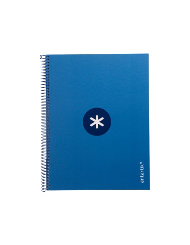 Cuaderno espiral a4 micro antartik tapa forrada80h 90 gr horizontal 1 banda 4 taladros color azul oscuro