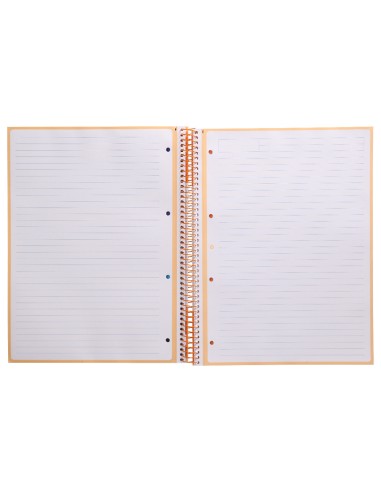 Cuaderno espiral a4 micro antartik tapa forrada80h 90 gr horizontal 1 banda 4 taladros color peach