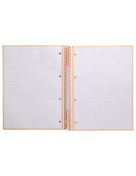 Cuaderno espiral a4 micro antartik tapa forrada80h 90 gr horizontal 1 banda 4 taladros color peach