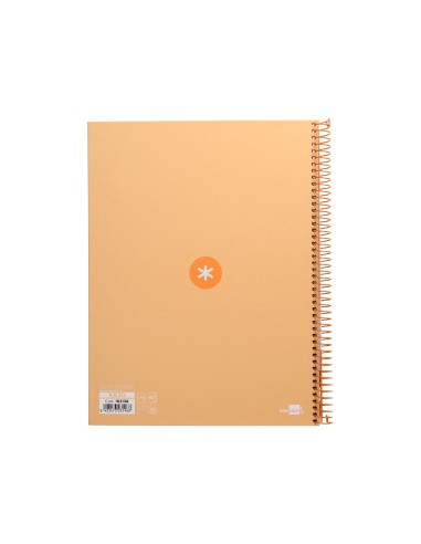 Cuaderno espiral a4 micro antartik tapa forrada80h 90 gr horizontal 1 banda 4 taladros color peach