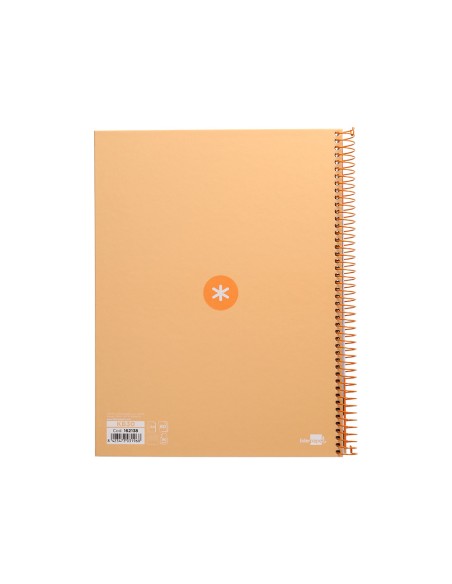Cuaderno espiral a4 micro antartik tapa forrada80h 90 gr horizontal 1 banda 4 taladros color peach