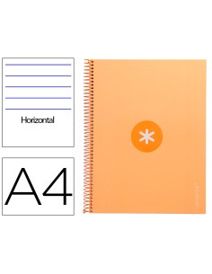 Cuaderno espiral a4 micro antartik tapa forrada80h 90 gr horizontal 1 banda 4 taladros color peach