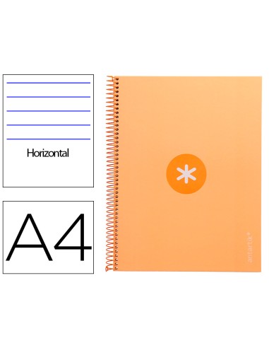 Cuaderno espiral a4 micro antartik tapa forrada80h 90 gr horizontal 1 banda 4 taladros color peach