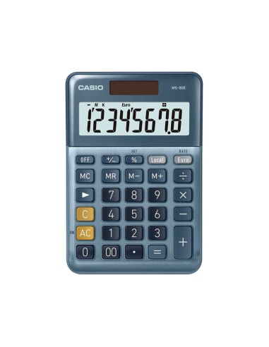 Calculadora casio ms 80e sobremesa 8 digitos tx tecla doble cero color azul