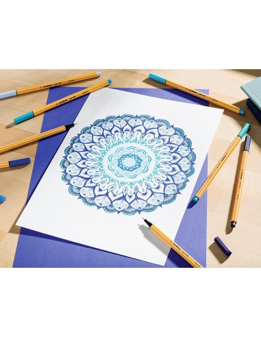 Rotulador stabilo punta de fibra point 88 art estuche rollerset de 25 unidades colores surtidos