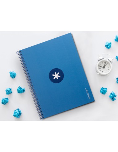 Cuaderno espiral a4 micro antartik tapa forrada 80h 90 gr cuadro 5mm 1 banda 4 taladros azul oscuro