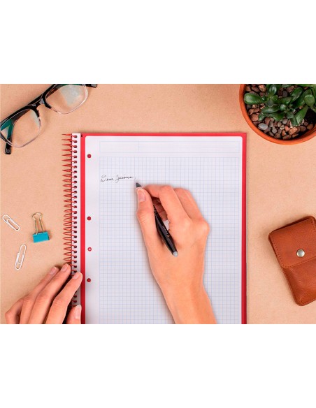 Cuaderno espiral a4 micro antartik tapa forrada 80h 90 gr cuadro 5mm 1 banda 4 taladros azul oscuro