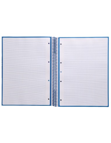 Cuaderno espiral a4 micro antartik tapa forrada 80h 90 gr cuadro 5mm 1 banda 4 taladros azul oscuro