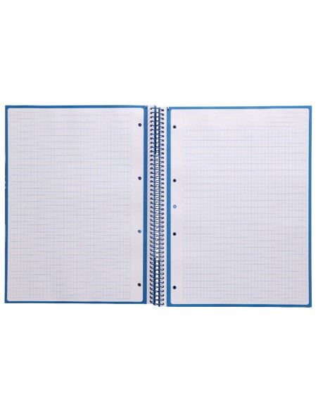Cuaderno espiral a4 micro antartik tapa forrada 80h 90 gr cuadro 5mm 1 banda 4 taladros azul oscuro