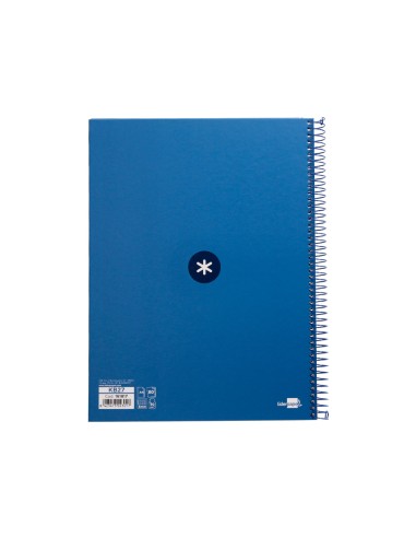 Cuaderno espiral a4 micro antartik tapa forrada 80h 90 gr cuadro 5mm 1 banda 4 taladros azul oscuro