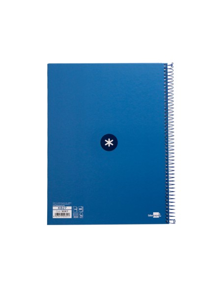 Cuaderno espiral a4 micro antartik tapa forrada 80h 90 gr cuadro 5mm 1 banda 4 taladros azul oscuro