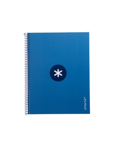 Cuaderno espiral a4 micro antartik tapa forrada 80h 90 gr cuadro 5mm 1 banda 4 taladros azul oscuro