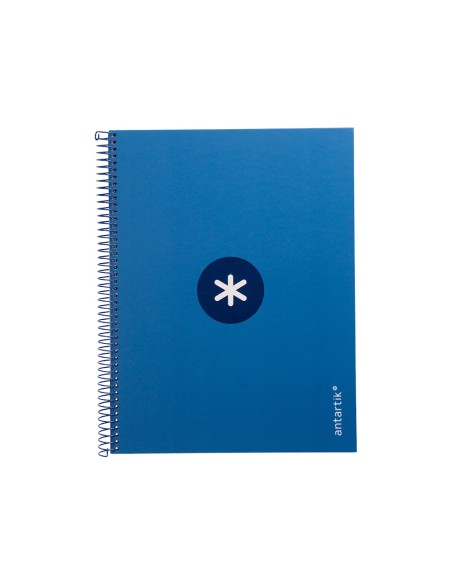 Cuaderno espiral a4 micro antartik tapa forrada 80h 90 gr cuadro 5mm 1 banda 4 taladros azul oscuro
