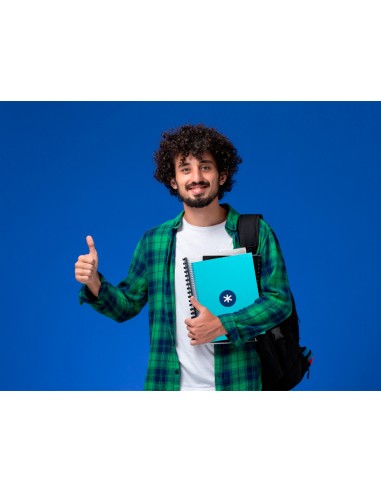 Cuaderno espiral a4 micro antartik tapa forrada 80h 90 gr cuadro 5mm 1 banda 4 taladros turquesa