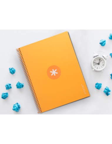 Cuaderno espiral a4 micro antartik tapa forrada 80h 90 gr cuadro 5mm 1 banda 4 taladros mostaza