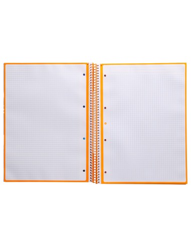 Cuaderno espiral a4 micro antartik tapa forrada 80h 90 gr cuadro 5mm 1 banda 4 taladros mostaza
