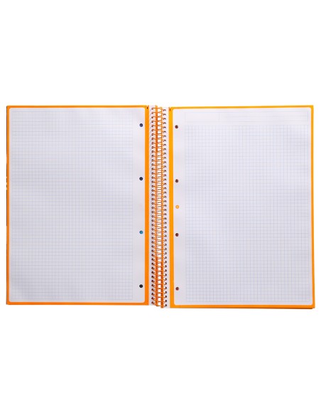 Cuaderno espiral a4 micro antartik tapa forrada 80h 90 gr cuadro 5mm 1 banda 4 taladros mostaza