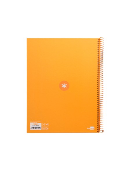 Cuaderno espiral a4 micro antartik tapa forrada 80h 90 gr cuadro 5mm 1 banda 4 taladros mostaza