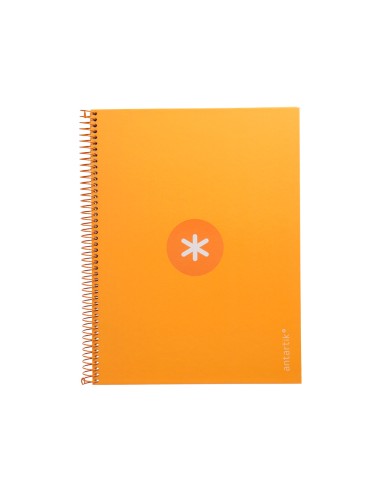 Cuaderno espiral a4 micro antartik tapa forrada 80h 90 gr cuadro 5mm 1 banda 4 taladros mostaza
