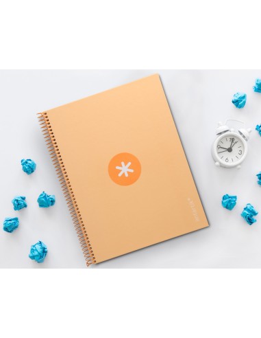 Cuaderno espiral a4 micro antartik tapa forrada 80h 90 gr cuadro 5mm 1 banda 4 taladros color peach