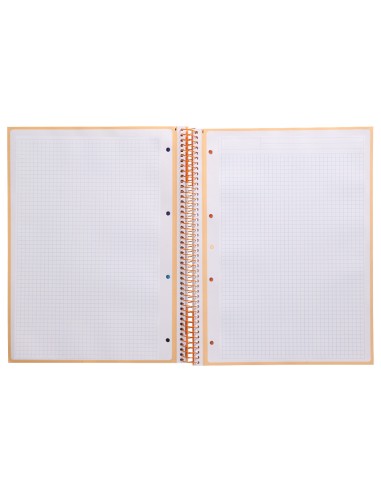Cuaderno espiral a4 micro antartik tapa forrada 80h 90 gr cuadro 5mm 1 banda 4 taladros color peach