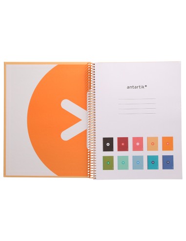 Cuaderno espiral a4 micro antartik tapa forrada 80h 90 gr cuadro 5mm 1 banda 4 taladros color peach