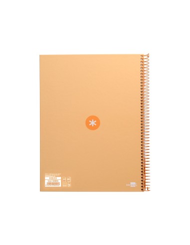 Cuaderno espiral a4 micro antartik tapa forrada 80h 90 gr cuadro 5mm 1 banda 4 taladros color peach