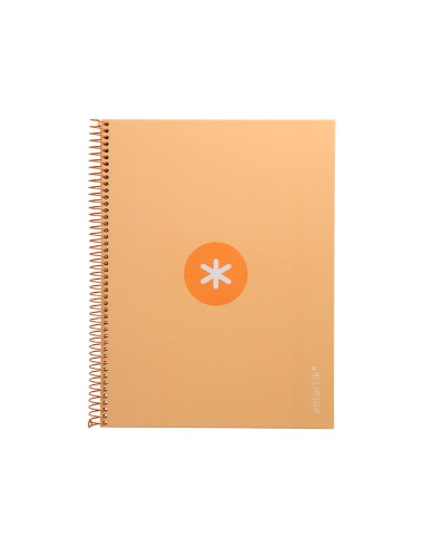 Cuaderno espiral a4 micro antartik tapa forrada 80h 90 gr cuadro 5mm 1 banda 4 taladros color peach