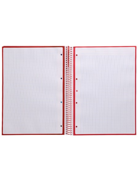 Cuaderno espiral a4 micro antartik tapa forrada 80h 90 gr cuadro 5mm 1 banda 4 taladros frambuesa