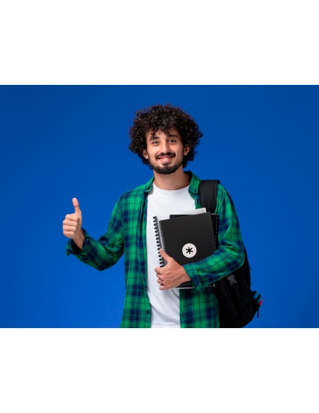 Cuaderno espiral a4 micro antartik tapa forrada 80h 90 gr cuadro 5mm 1 banda 4 taladros negro