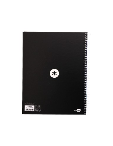 Cuaderno espiral a4 micro antartik tapa forrada 80h 90 gr cuadro 5mm 1 banda 4 taladros negro